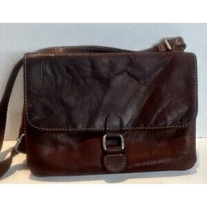 Jack Georges Leather Crossbody Bag. Adjustable Strap. 3 Compartment